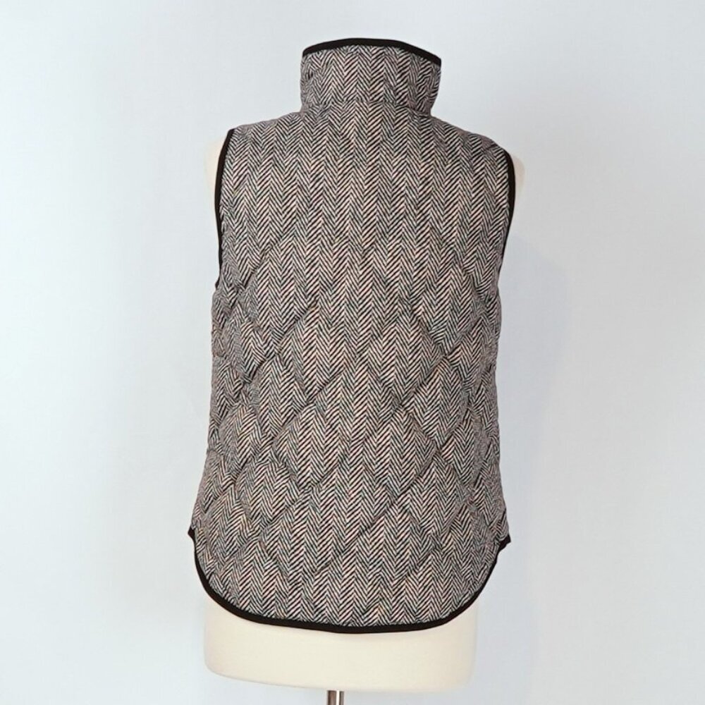 J Crew Excursion Herringbone Printed Quilted Down Puffer Vest  - Size Small - Picture 3 of 6